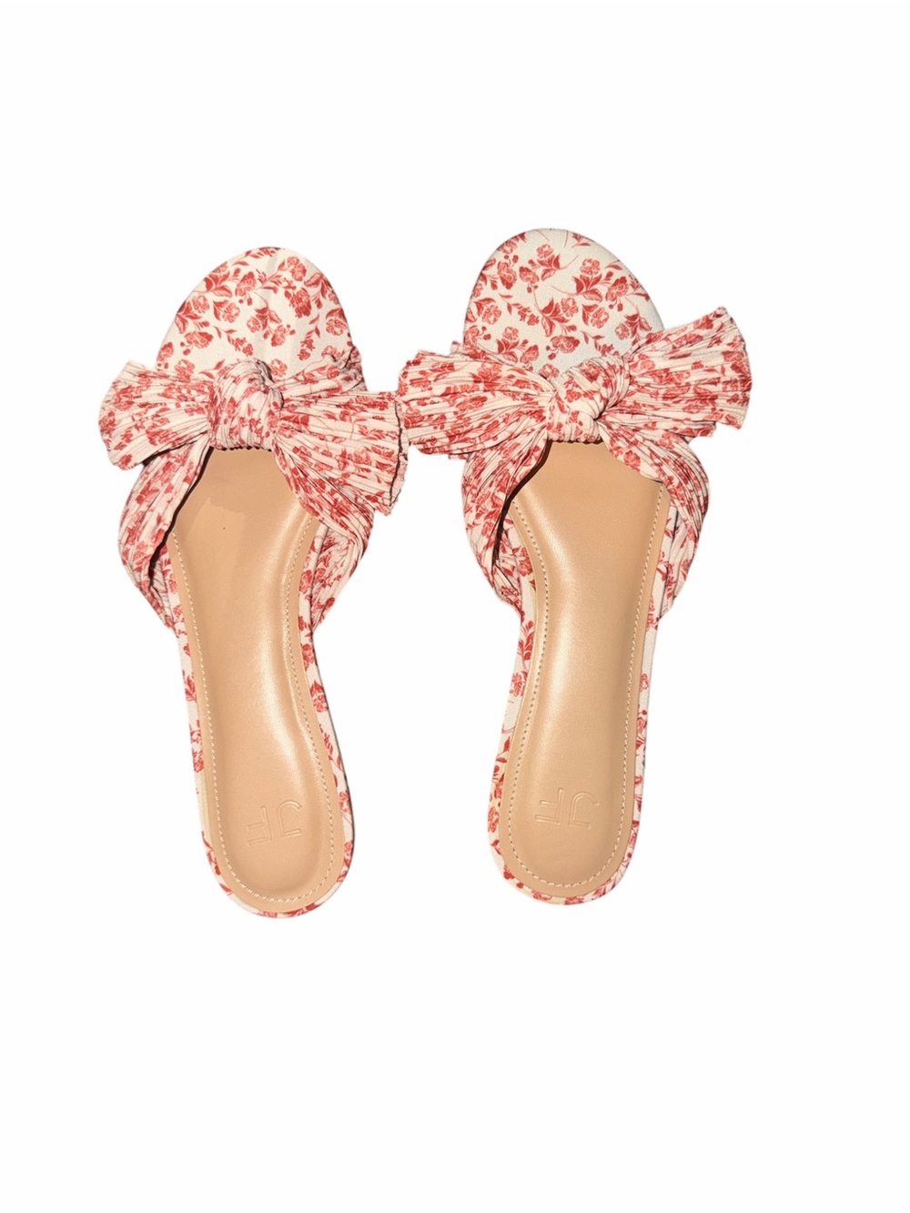 Just Fab Women’s Floral Bow Slide Sandals - size 10